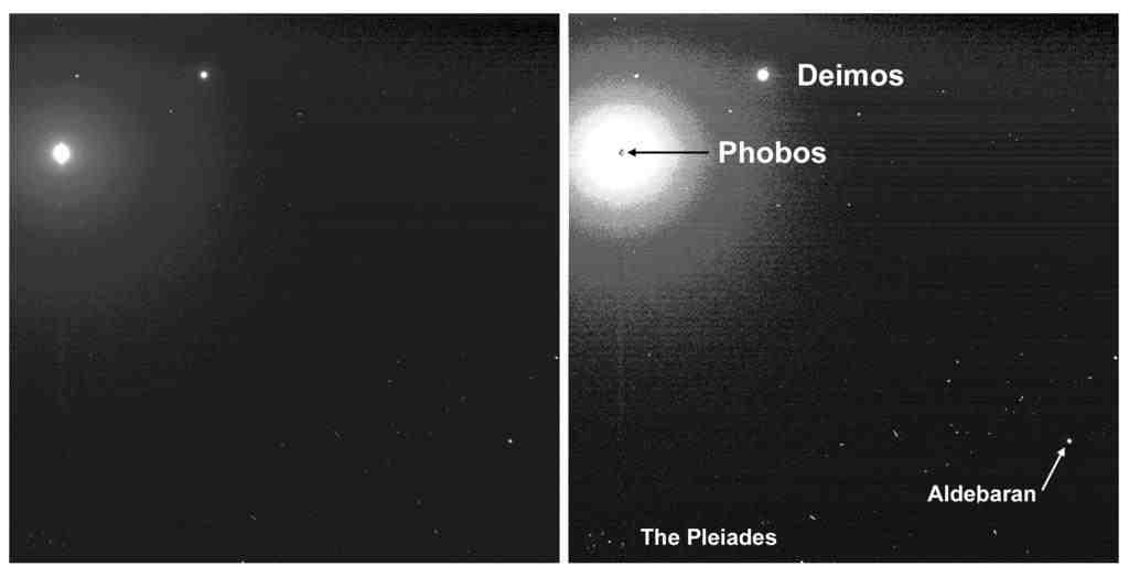 Phobos und Deimos über Gusev
