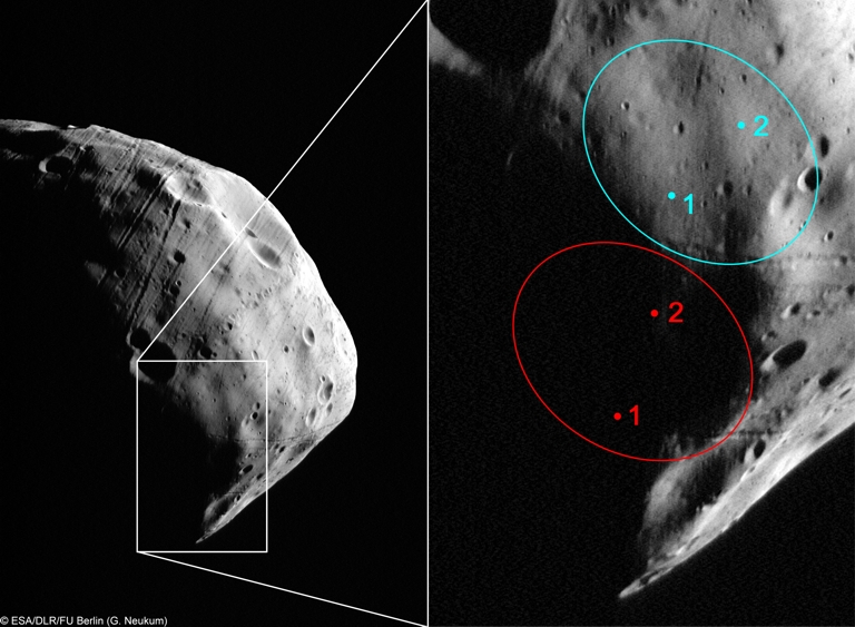mgliche Landepltze auf Phobos 